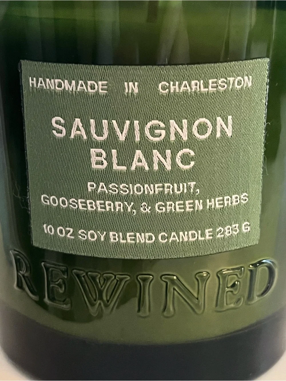 Rewined Sauvignon Blanc Scented Soy Candle 10 oz Glass Jar w Lid Boujee Gift